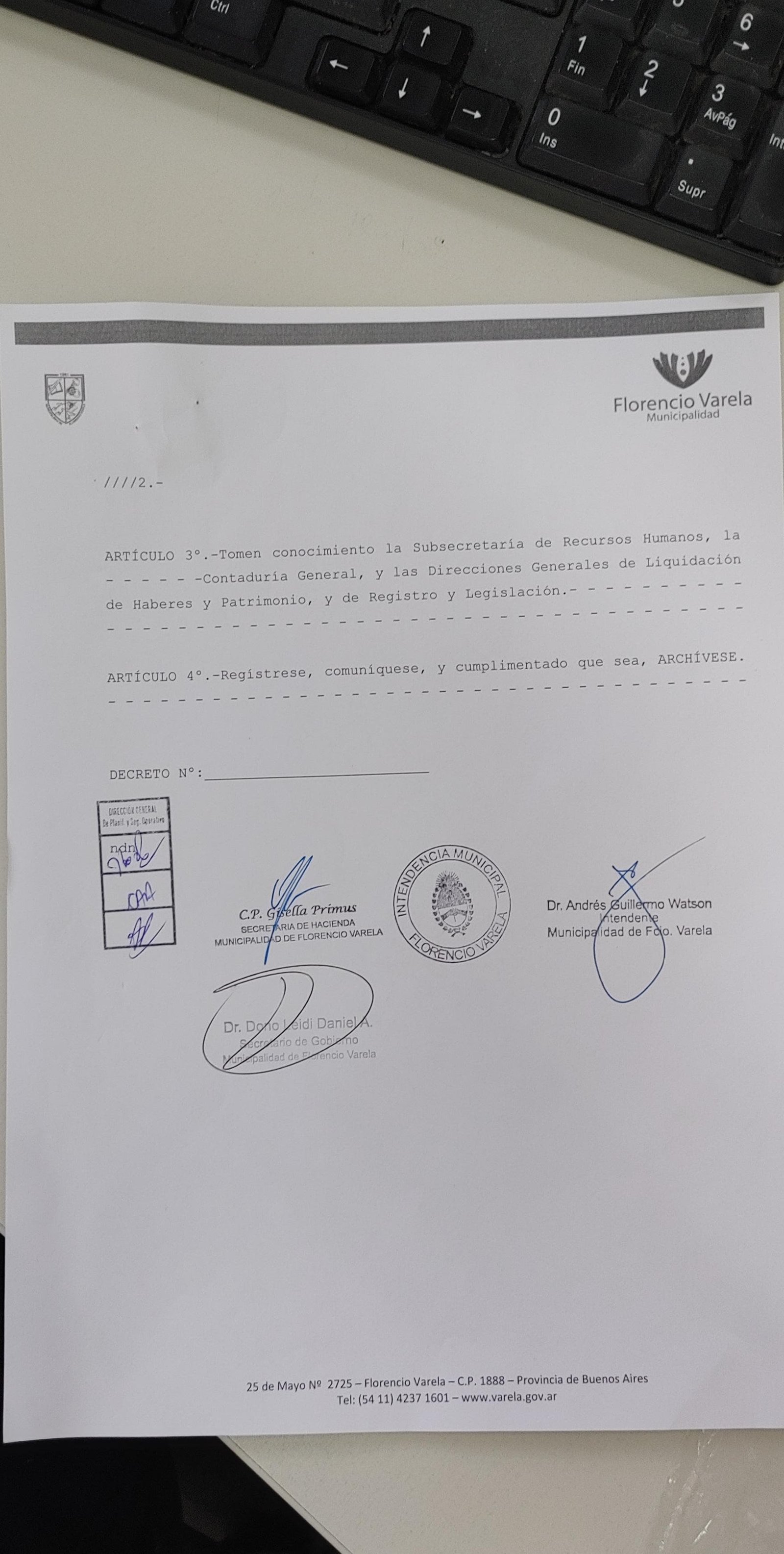 Paso 2: Verificación de firmas y datos del secretary.